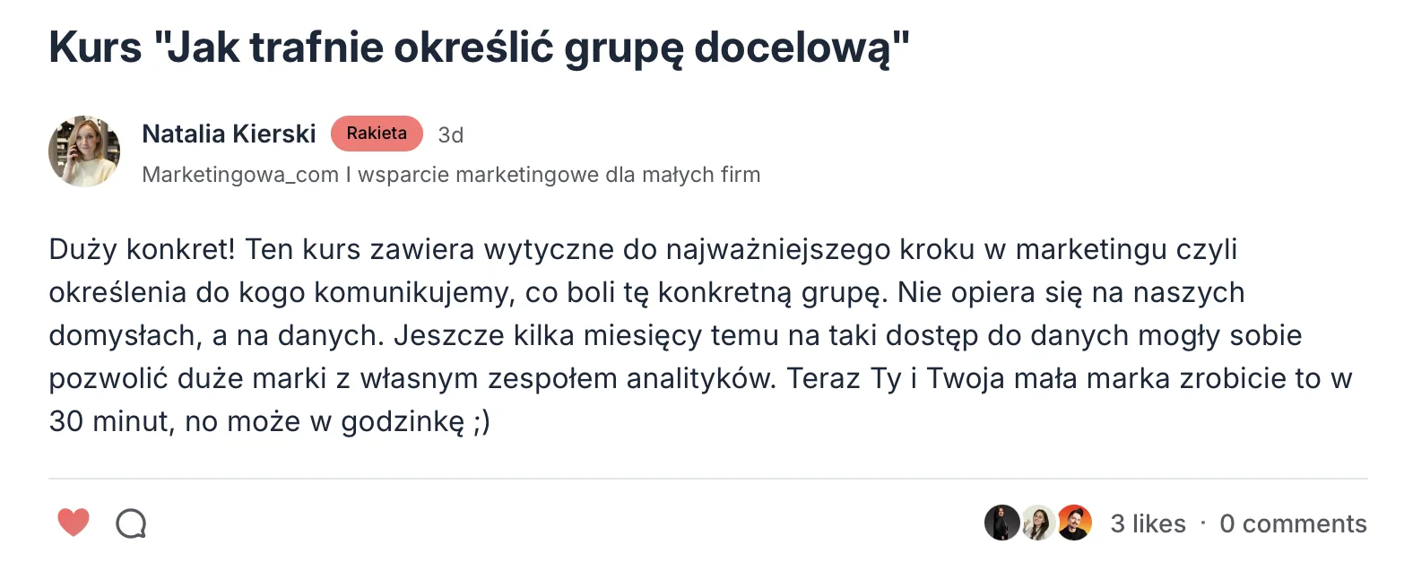 Opinia kursanta